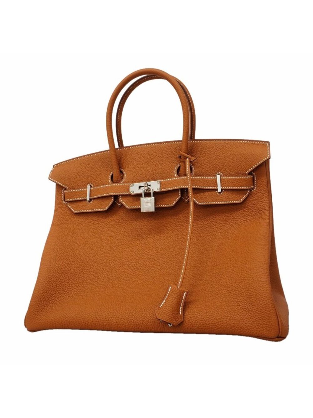 Hermes Handbag Birkin 35 Togo Gold Silver